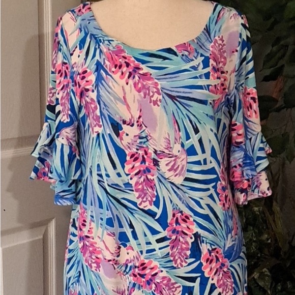 EUC Lilly Pulitzer Lula Mr. Peacock Blue Tweethearts - Picture 1 of 5